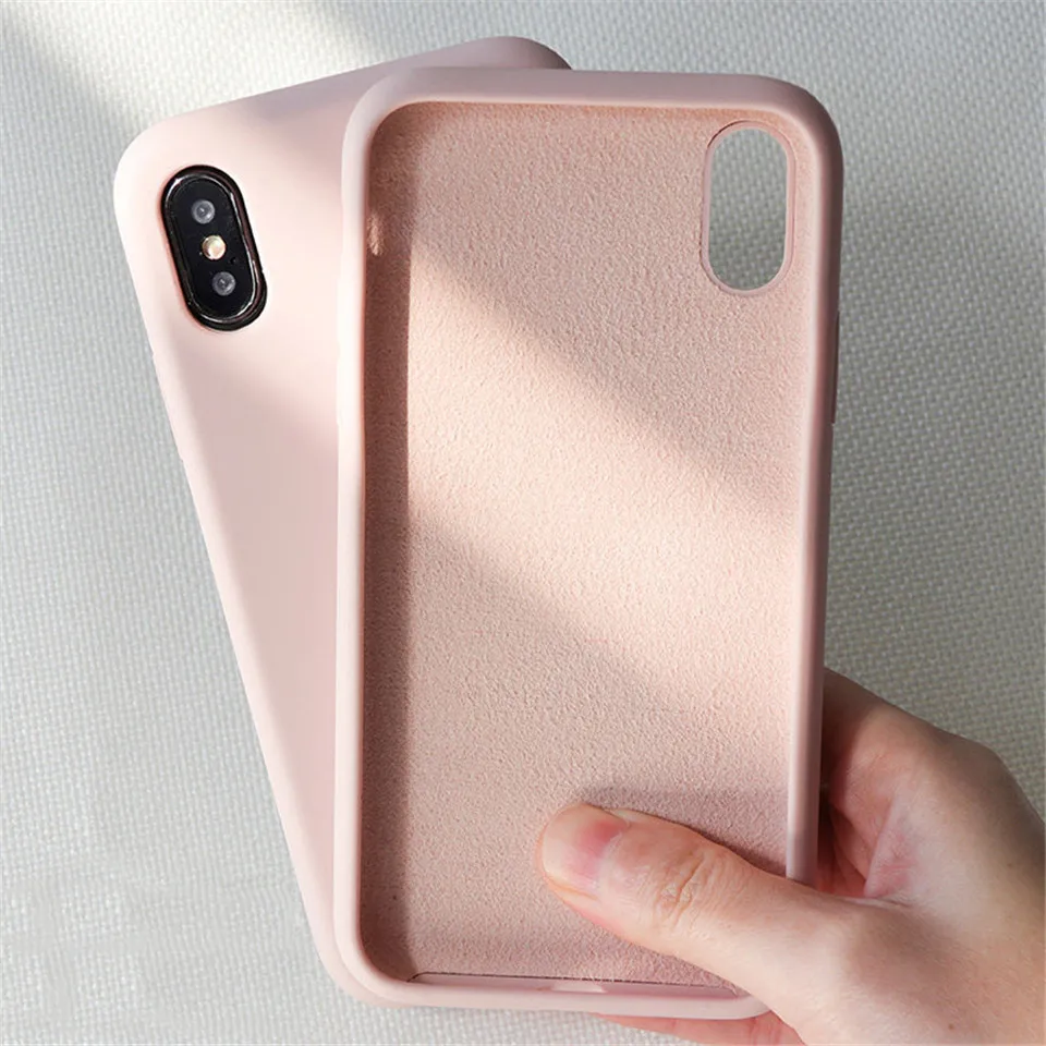 Funda-de-tel-fono-de-silicona-de-Color-Simple-Original-para-iPhone-6-6S-7-8