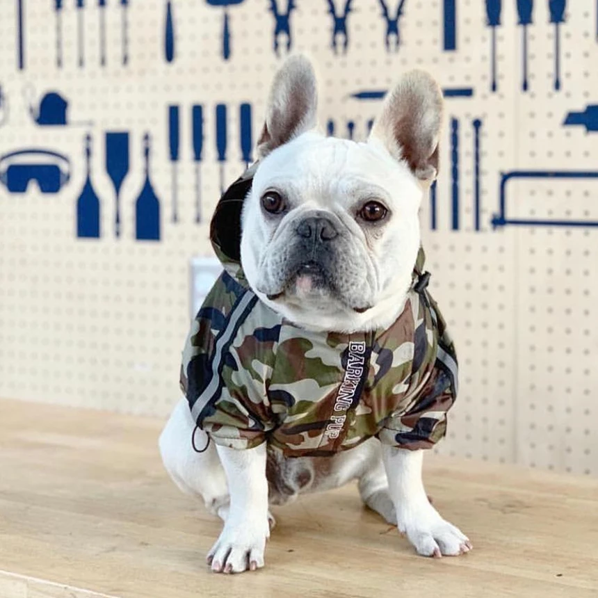 Dog Clothes Adidog Camouflage French Bulldog Pupreme Shirt Dog Camo Windbreaker Sport Retro Dog Hoodies Pet Clothes Puppy Pugs
