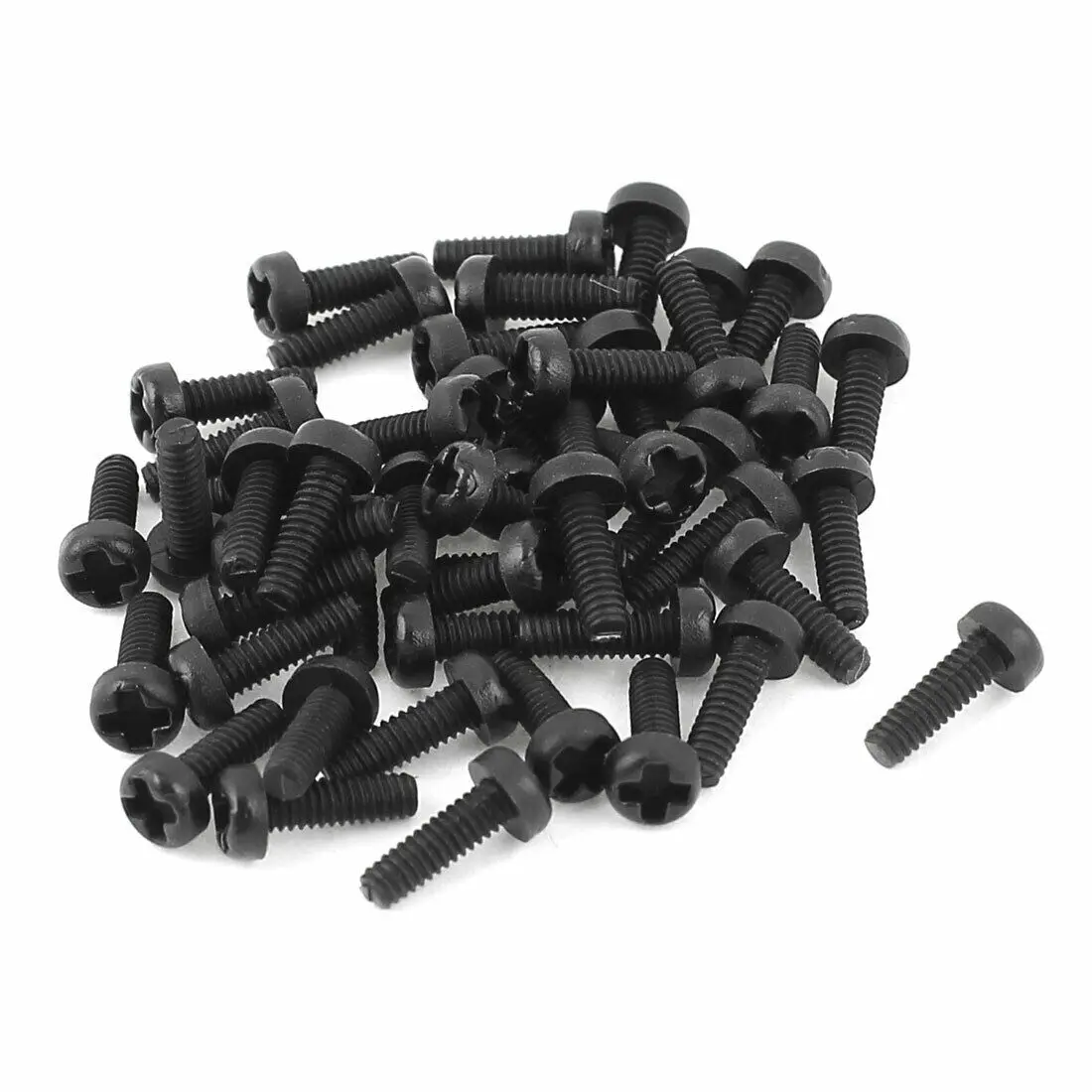 M2 x 6mm Plastic Phillips Cross Pan Head Machine Screws Black 50 PCS | Обустройство дома