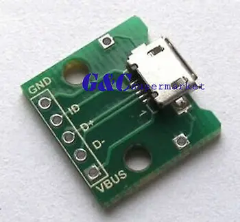 

50pcs MICRO USB to DIP Adapter 5pin female cnector B type pcb cverter diy electronics