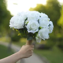 SexeMara Свадебные цветы Свадебные букеты белая роза высота ширина свадебные аксессуары