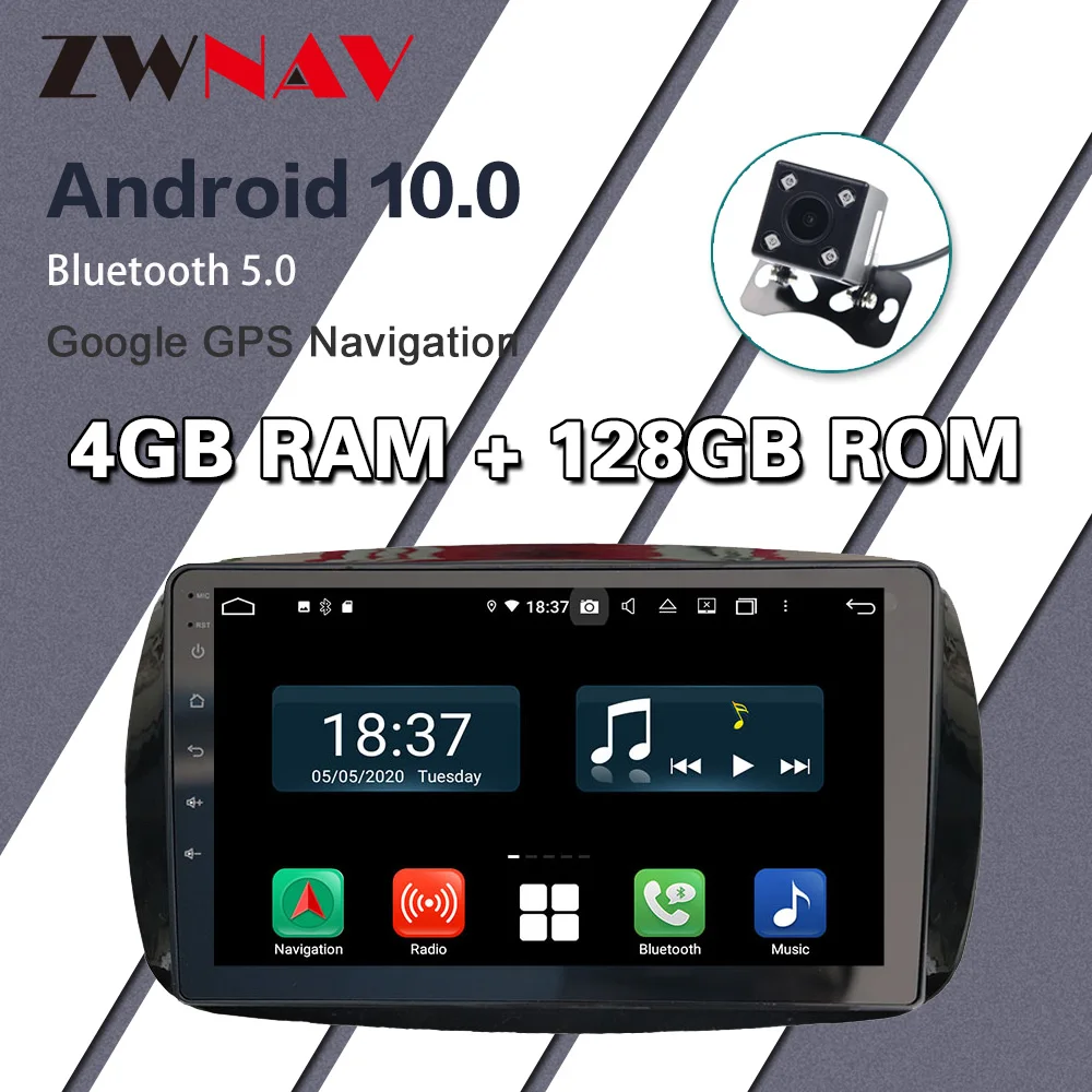 

128GB Carplay Android 10.0 screen Car Multimedia DVD Player for BENZ SMART 2016 GPS Navi Auto Radio Audio Music Stereo Head unit