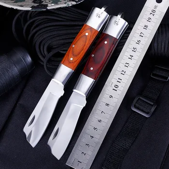 

Folding Knife 7Cr17Mov Blade Wood Handle 7Cr15MoV Blade Folding Knife + Wooden Handle Top Knifes Tactical Hunting Knives