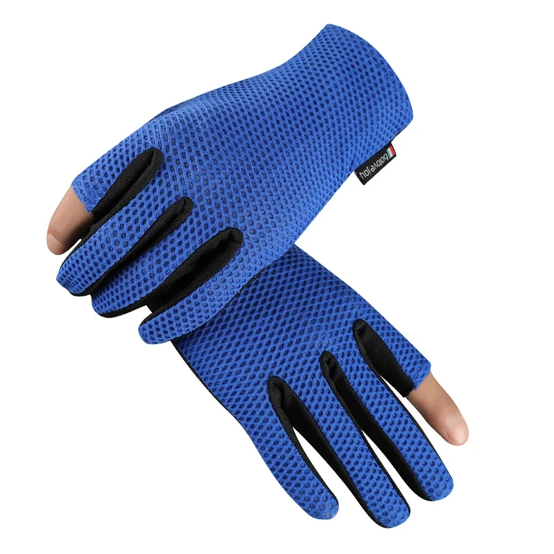 

Ice Silk Fishing Gloves 2 half-Finger Elastic Breathable Handwear Anti-slip Sunshade Outdoor Cycling Fishing Sports Gloves