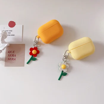 

coque fundas For AirPods Pro 3 Case luxury flower keyring silicone Earphone case For Air pods Pro Cover headphone box