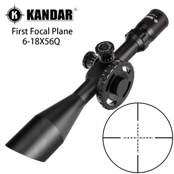 

KANDAR 6-18X56Q First Focal Plane Hunting Riflescopes Side Wheel Parallax Mil Dot Glass Etched Reticle Turrets Reset Scope