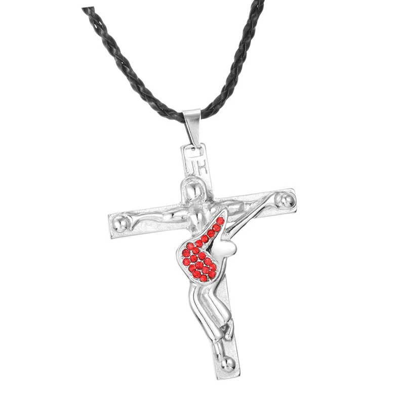 Цепочка с подвеской в виде креста на гитаре из нержавеющей стали|Ожерелья