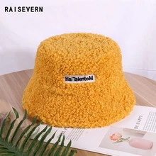 Новинка весны, шляпа-ведерко Кепки из искусственного меха, женская панама, шляпа для рыбалки, Повседневная Уличная пушистая Панама, Прямая поставка