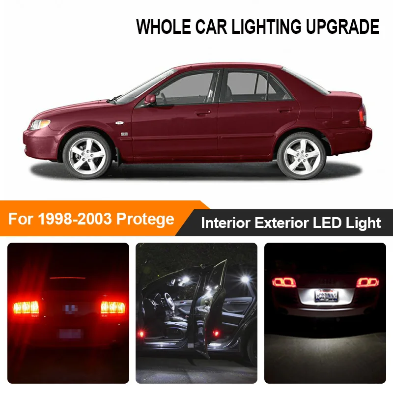 White Amber Car Bulbs Exterior Interior LED Light For 1998 1999-2003 Mazda Protege Reverse Brake Parking Turn Signal Lamp | Автомобили и