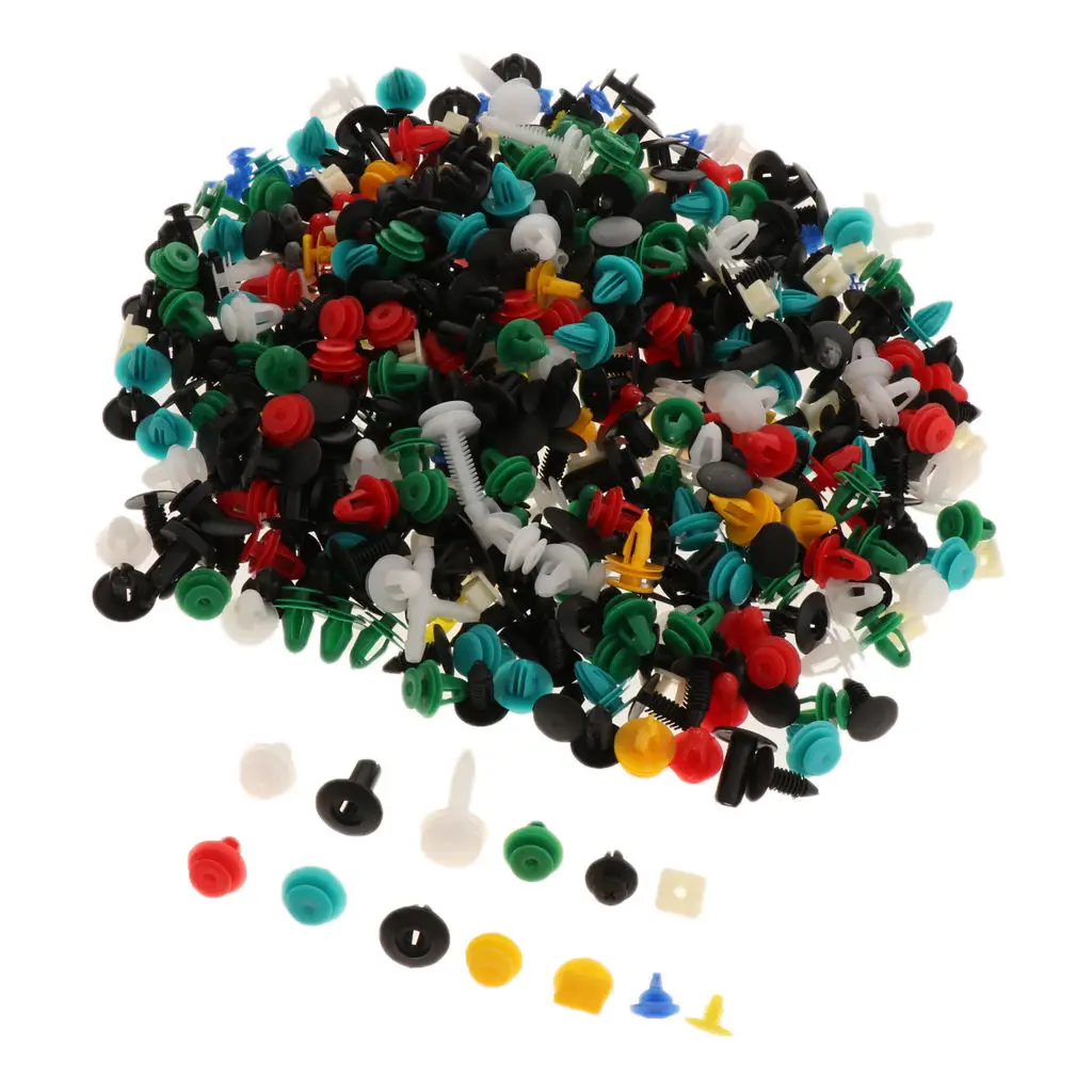 500pcs Nylon Bumper Push Fasteners Rivet Clips Expansion Screws