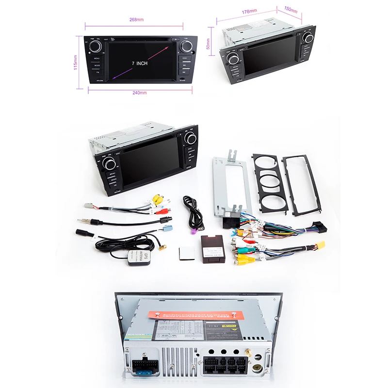  2G RAM 1 Din Android 9.0 Car DVD Player for B-MW E90/E91/E92/E93 Navigation Radio Multimedia 3 Seri