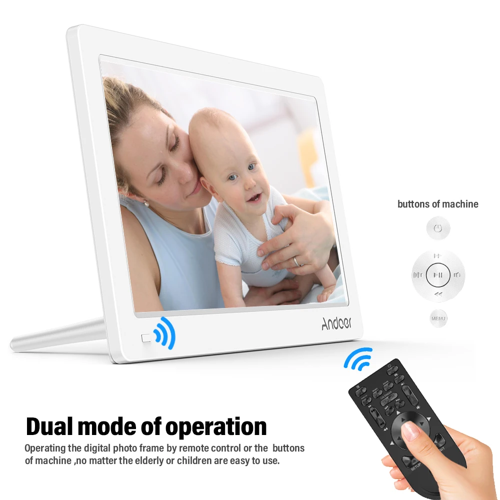 Andoer 15.6 Inch Digital Photo Frame 1920*1080 with VESA Wall Mounting Bracket 8GB Memory Card Calendar/Clock/MP3/ Video Player