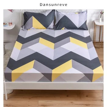 

SALE New Arrival Geometric/Flower Printed 1pc Bedsheets Fitted Sheet Elastic Bed Linen Polyester Mattress Cover No Pillowcase