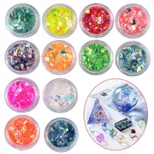 12 коробок/набор маникюрная оболочка целлофановая цветная Конфета Аврора Бумага Твердый эпоксидный наполнитель лак для ногтей Клей декоративный точечный ручной