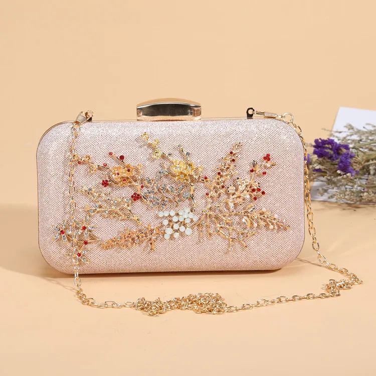 

Bag Women's 2018 New Style Clutch Bag Women's Diamond Set Banquet Dinner Formal Dress Versitile Fashion Bag with Chain Textured