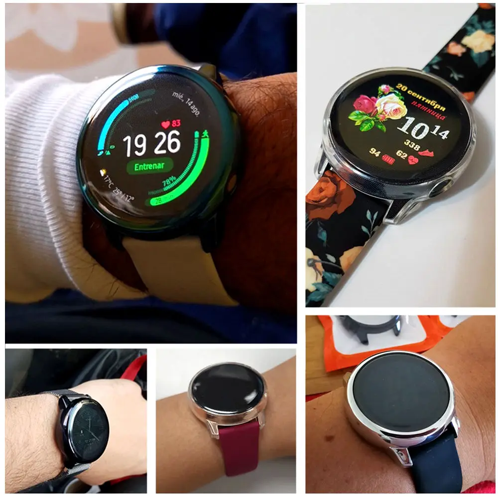 Защитная пленка для экрана+ чехол для samsung Galaxy watch active 2 44 мм 40 мм ТПУ Универсальная крышка бампер+ пленка для часов Active2 аксессуары