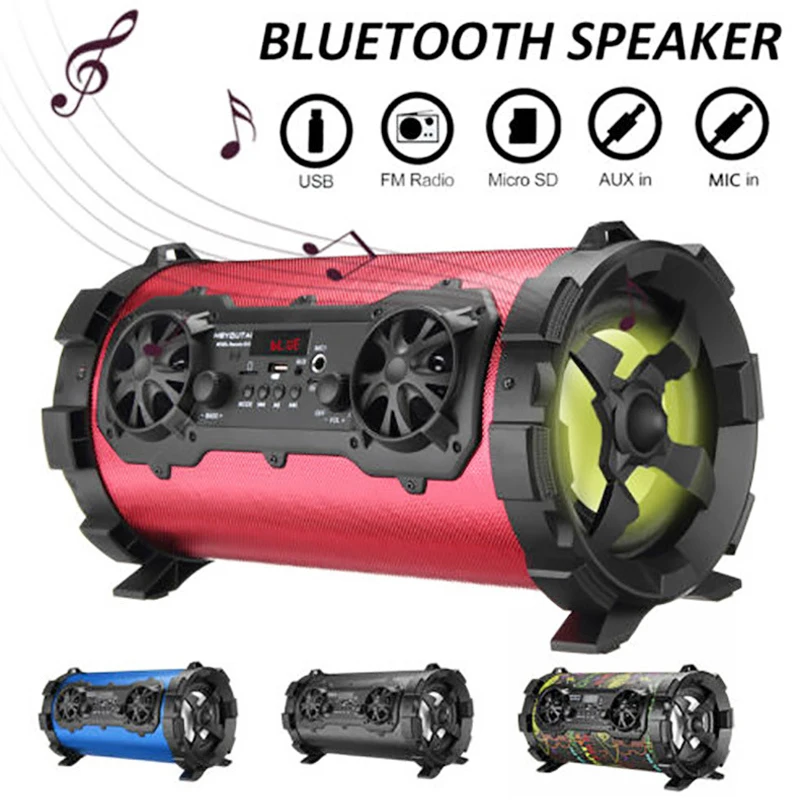 

Speaker bluetooth Wireless Stereo Bass Portable HIFI Speaker Subwoofer AUX USB TF Card FM Radio Outdoor Bike Car Karaoke Player