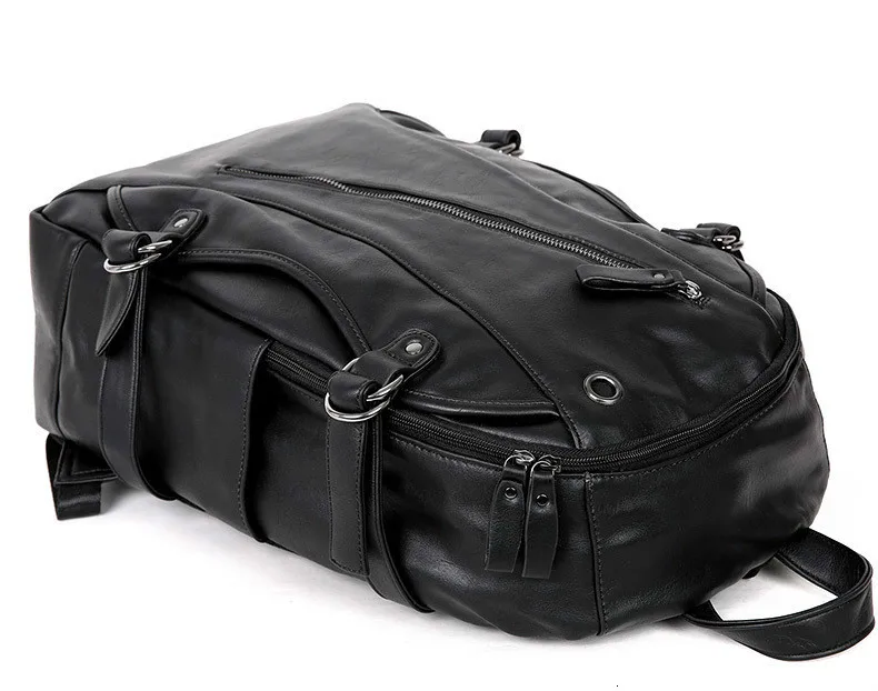 Однотонный рюкзак из натуральной кожи для ноутбука 14 дюймов, мужская сумка для ноутбука, водонепроницаемый женский рюкзак на молнии для отдыха и путешествий