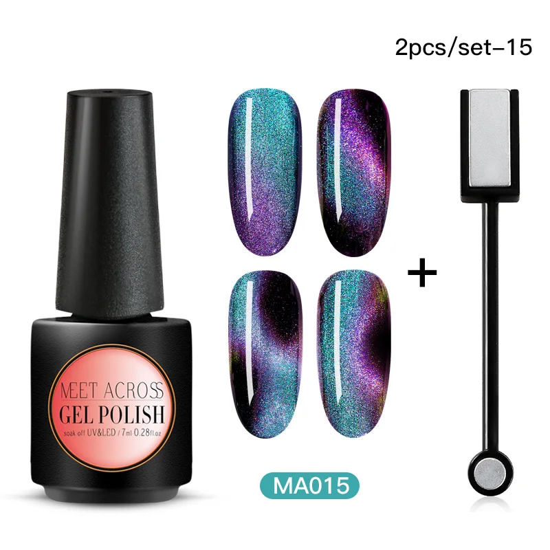 Набор гель-лаков для ногтей эффект хамелеона кошачий глаз гель замачивается УФ-гель лак магнитный лак для ногтей - Цвет: AZH06082