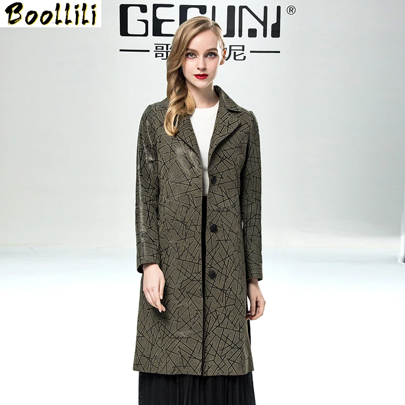 

Boollili Genuine Leather Jacket Autumn Jacket Women Real Sheepskin Coat Female Streetwear Long Trench Coats Chaqueta Mujer