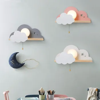 

Nordic Macaron LED Glass Wall Lamps Beside Bedroom Light Fixtures Modern Children Room Cloud Wall Lamp Stairs Wall Light Sconces