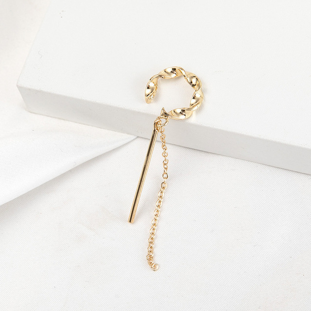 Long Tassel Ear Cuff Earrings for Women Crown Ear Line Sweet Small Fresh C Shaped Ear Bone Clip Fashion Jewelry  1PC