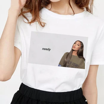 

New America Singer Ariana Grande Picture Printing Vogue Casual T Shirt Harajuku Tshirt 90s Womens Hip Hop Short Sleeve Clothing