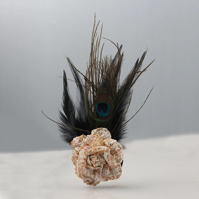 Романтический цветок ручной работы брошь-перо сладкая Камелия броши для дам Мода элегантная одежда ювелирные аксессуары - Окраска металла: orange