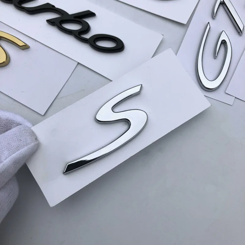 Смешанные 5 цветов, ABS Turbo S GTS 4, автомобильные наклейки, эмблема для кузова, задняя наклейка, внешние аксессуары 718, 911, 996, черный, серебристый, красный, золотой