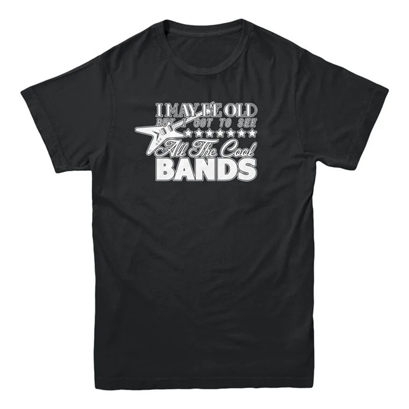 Мужская футболка с надписью I May Be Old Saw The Cool Bands дышащая | одежда