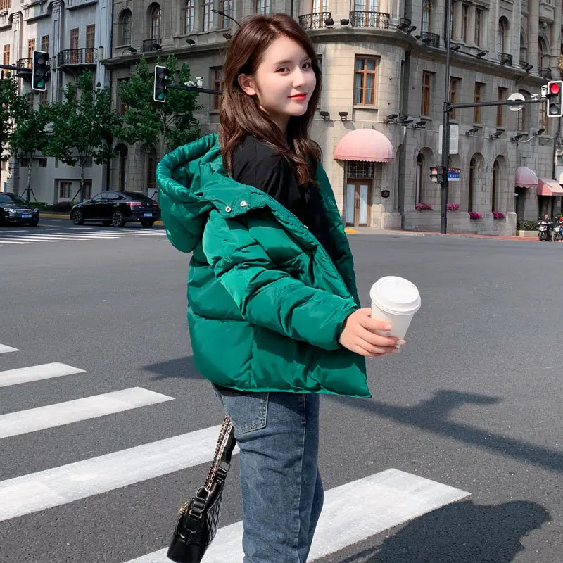 

2020 Winter Jacket Women Femal Korean Version of Loose Down Cotton-padded Short Padded Jacket Thickened Small Bread Jacket Trend