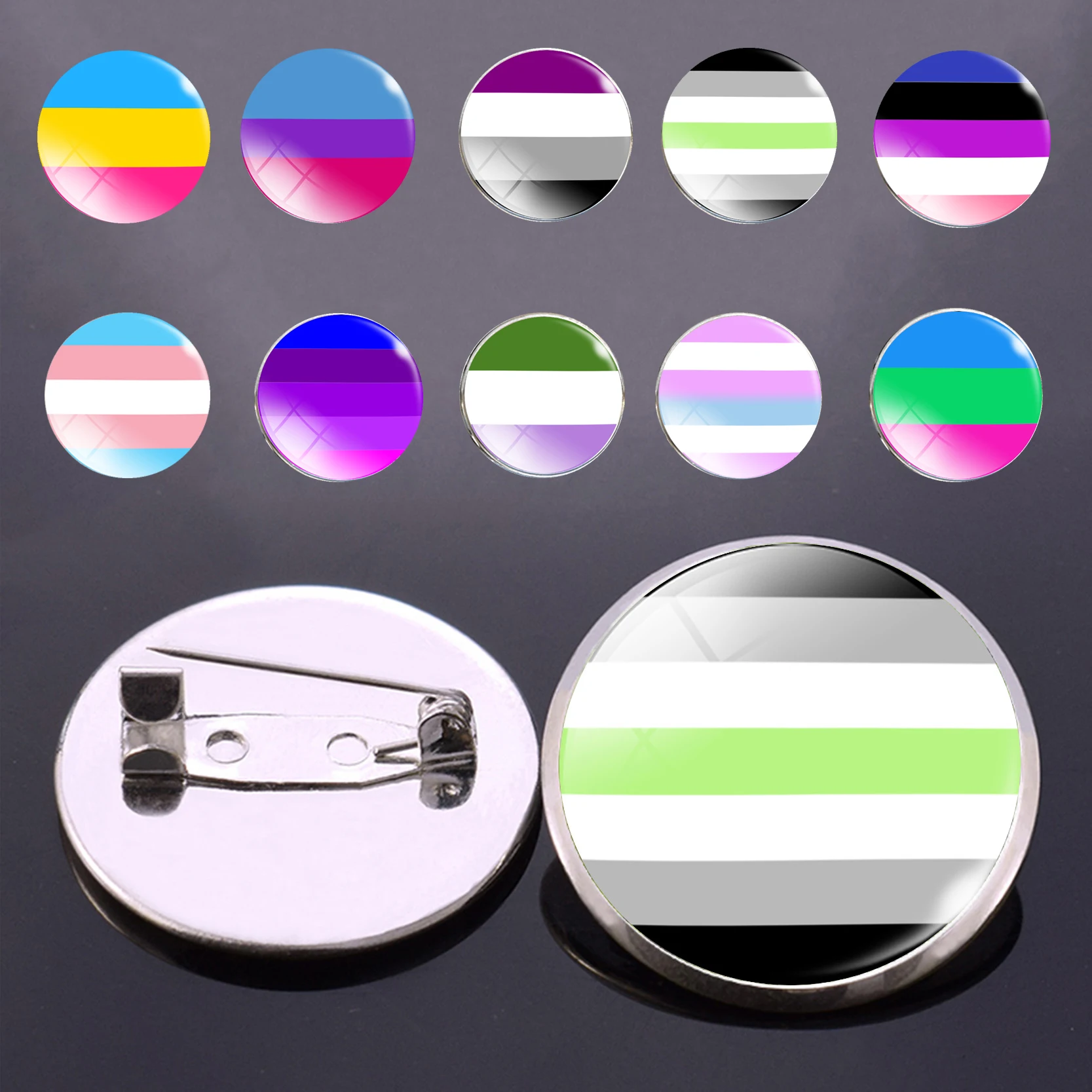 Брошь для геев RainbowFlag Серебристые Металлические Булавки гомосексуальная