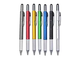 

Multifunction 6 in 1 Touchscreen Stylus Ballpoint Pen with Ruler Screwdriver Tool for School Office Writing ручка шариковая