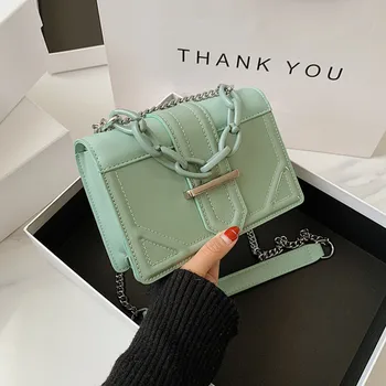 

DikizFly Leisure PU Leather Crossbody Women Bag Laides Shoulder Bags Chains Totes Handbags Messenger Purse Cover Small Bags Sac