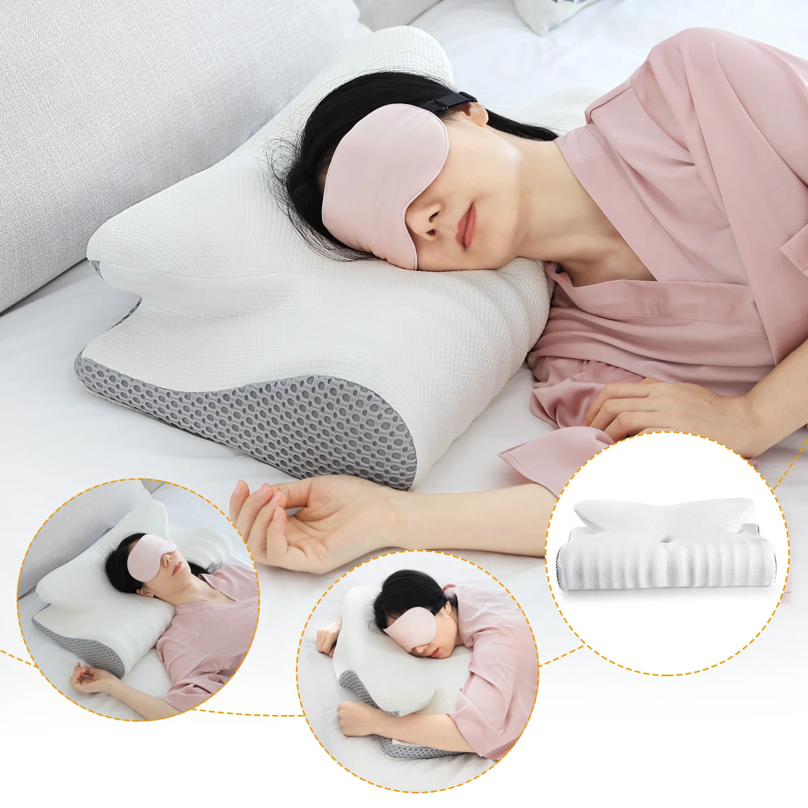 Fuloon Contour Memory-Foam Nackenkissen Ergonomische Orthopädische Hals  Schmerzen Kissen für Seite Zurück Magen Sleeper Förderunterricht Kissen -  AliExpress