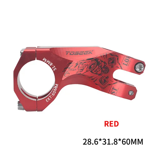 Red MTB шток-17 градусов 31,8 мм* 28,6 мм* 60 мм Сверхлегкий ЧПУ Алюминиевый стержень для горного велосипеда - Цвет: Red