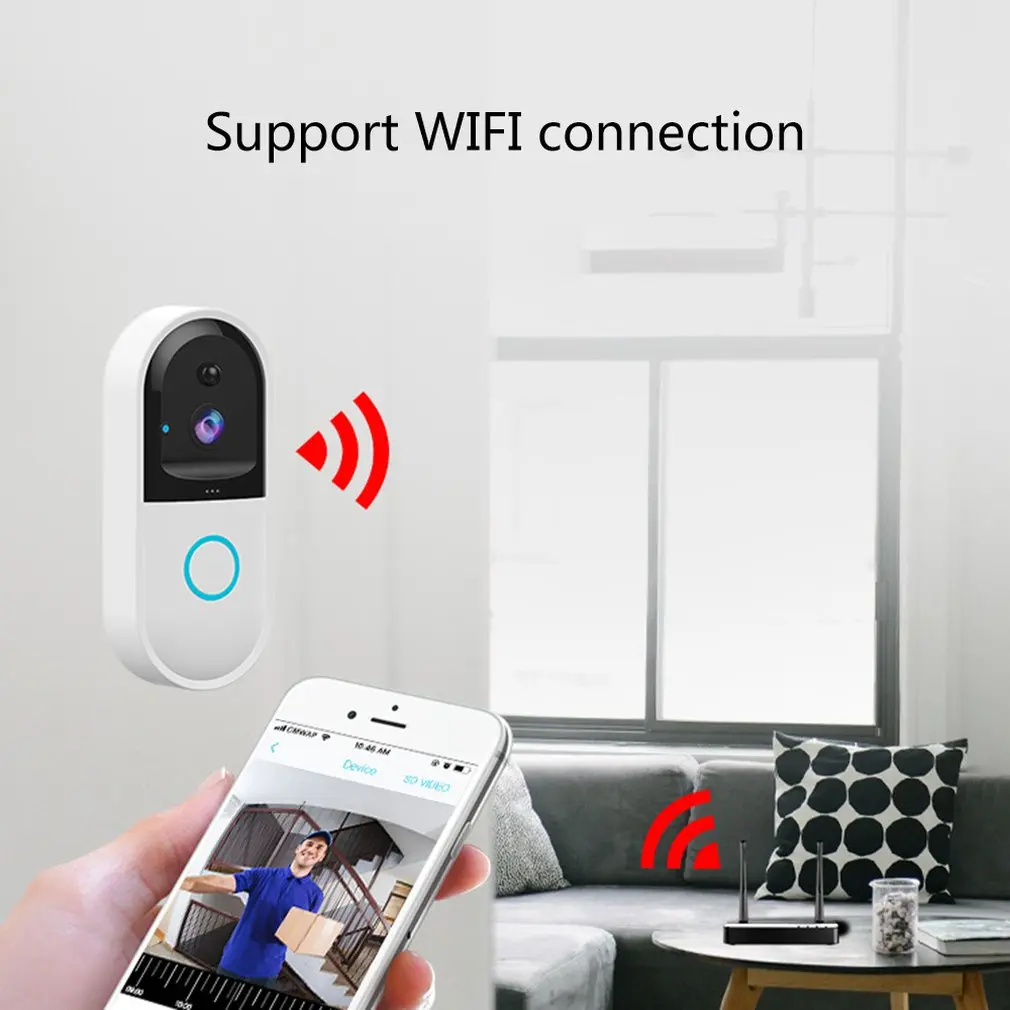Doorbell Intelligent Video Doorbell Wifi Remote Video Surveillance Two-Way Intercom Night Vision Long Standby Wifi720P B50