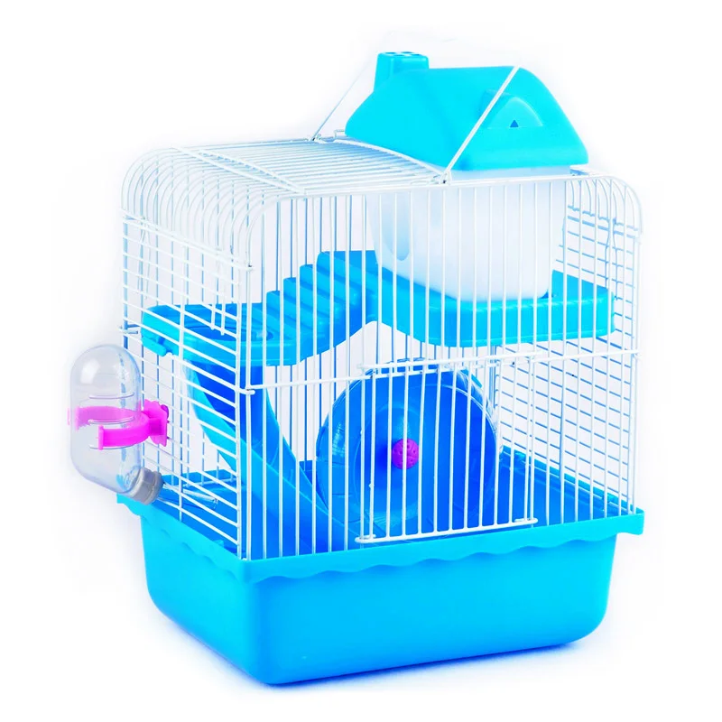 

Sending A Gift Package Small Hamster Cage Double-decker Big Castle Wire Nest Transparent Villa Complete Set Supplies