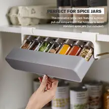 

NEW TY Home Kitchen Self-adhesive Wall-mounted Under-Shelf Spice Organizer Spice Bottle Storage Rack Kitchen Supplies Storage