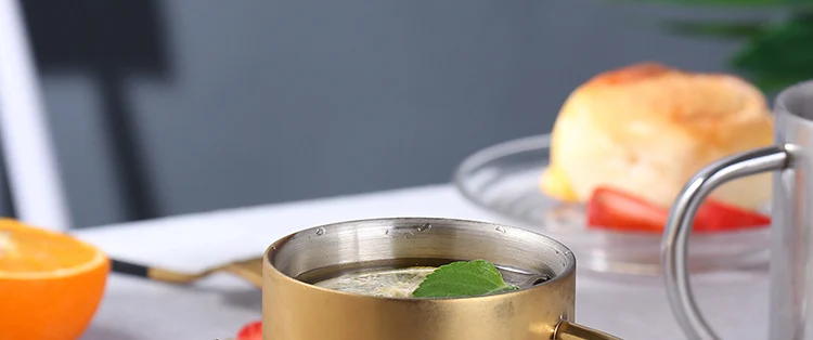304 Stainless Steel Restaurant Anti Scalding Water Cup Home kindergarten Students Anti Fall Beer Mug With Lid