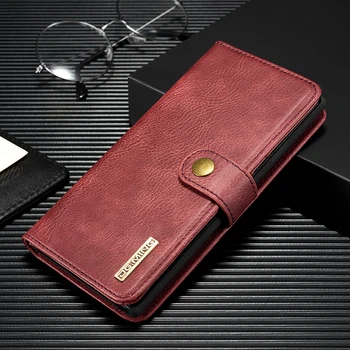 

wlzcyhbd Genuine Leather Magnet Flip Wallet Cases For Samsung Galaxy S10 S8 S9 Plus Note 10 8 9 A7 A8 A9 Card Slot Phone Cover