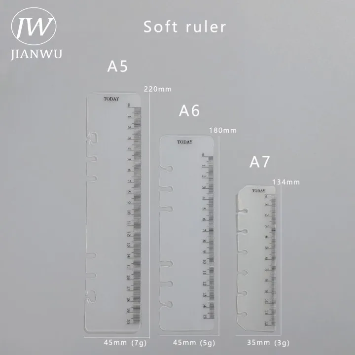 JIANWU A5/A6/A7 Soft Ruler Binder Accessories Loose Leaf Transparent ...