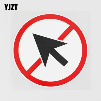 

YJZT 12.7CMX12.7CM Prohibition Sign PVC Decal Arrow Car Sticker Accessories 11B-0175