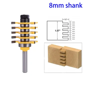 

8mm shankTools Tongue and Groove Finger Joint Router Bit Woodworking Chisel Cutter Milling Cutter for Drawer Flooring Cabinet Do