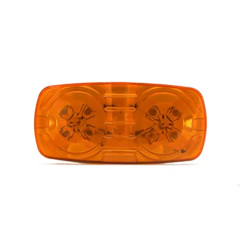 

4PCS Trailer Side Marking LED Lights Amber Double Porthole 10 Diode Removal Light 1.5W 12V Automobile Signal Lamps
