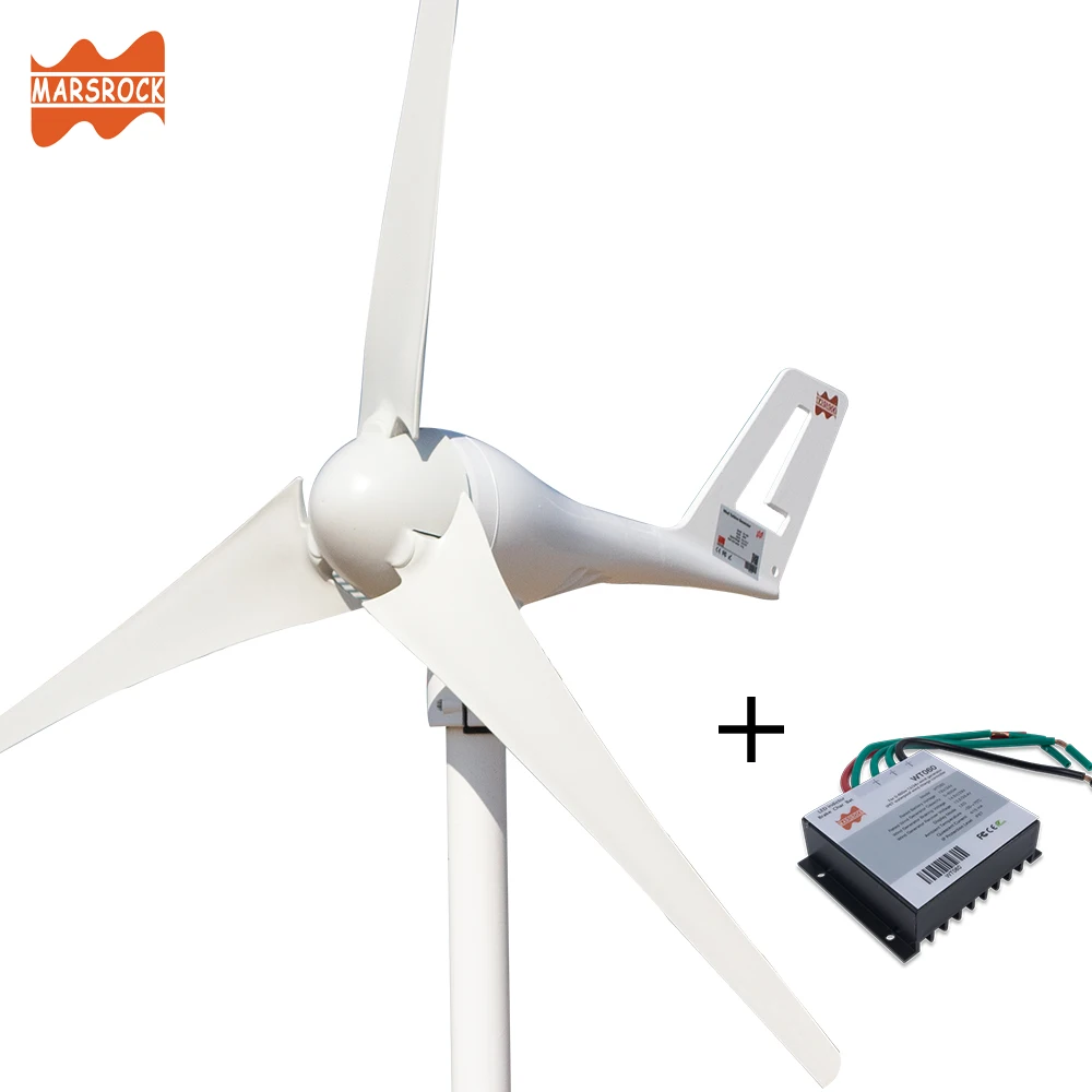  Free shipping 12V or 24VDC auto Match 5 blades 400W Wind Turbine Generator with built-in Charge Con