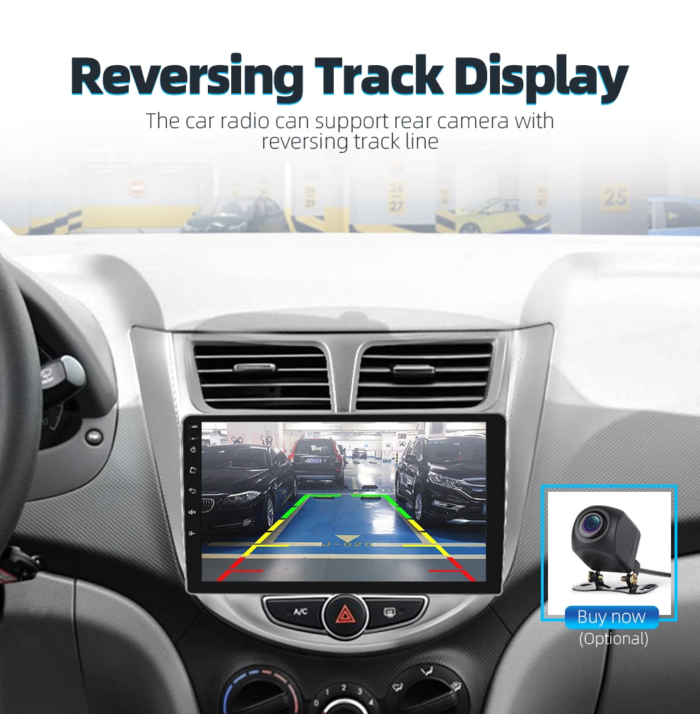 Best 9" Android 9.0 Car Radio 2din car radio DSP 2.5D IPS Screen GPS NAVIGATION WIFI For Hyundai solaris verna Player Front&Rear CAM 11