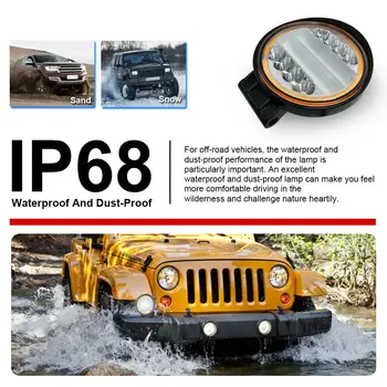 

6000K Headlight 30000LM 9-30V DC Off-road Waterproof Truck LED 300W Driving Lamp Stainless Steel Bracket Round