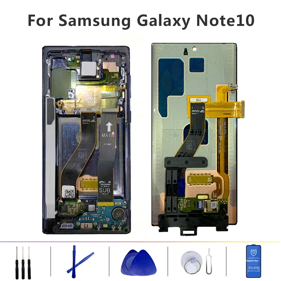 Для samsung Galaxy Note 10 ЖК-дисплей с рамкой дисплей сенсорный экран дигитайзер в сборе для samsung note10 lcd N970F N9700