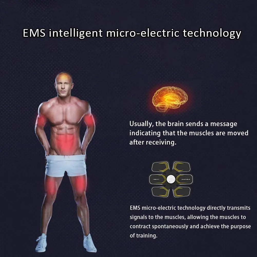 EMS Интеллектуальный беспроводной стимулятор мышц брюшной тренировки электрическое устройство потеря веса пояс для похудения наклейки унисекс